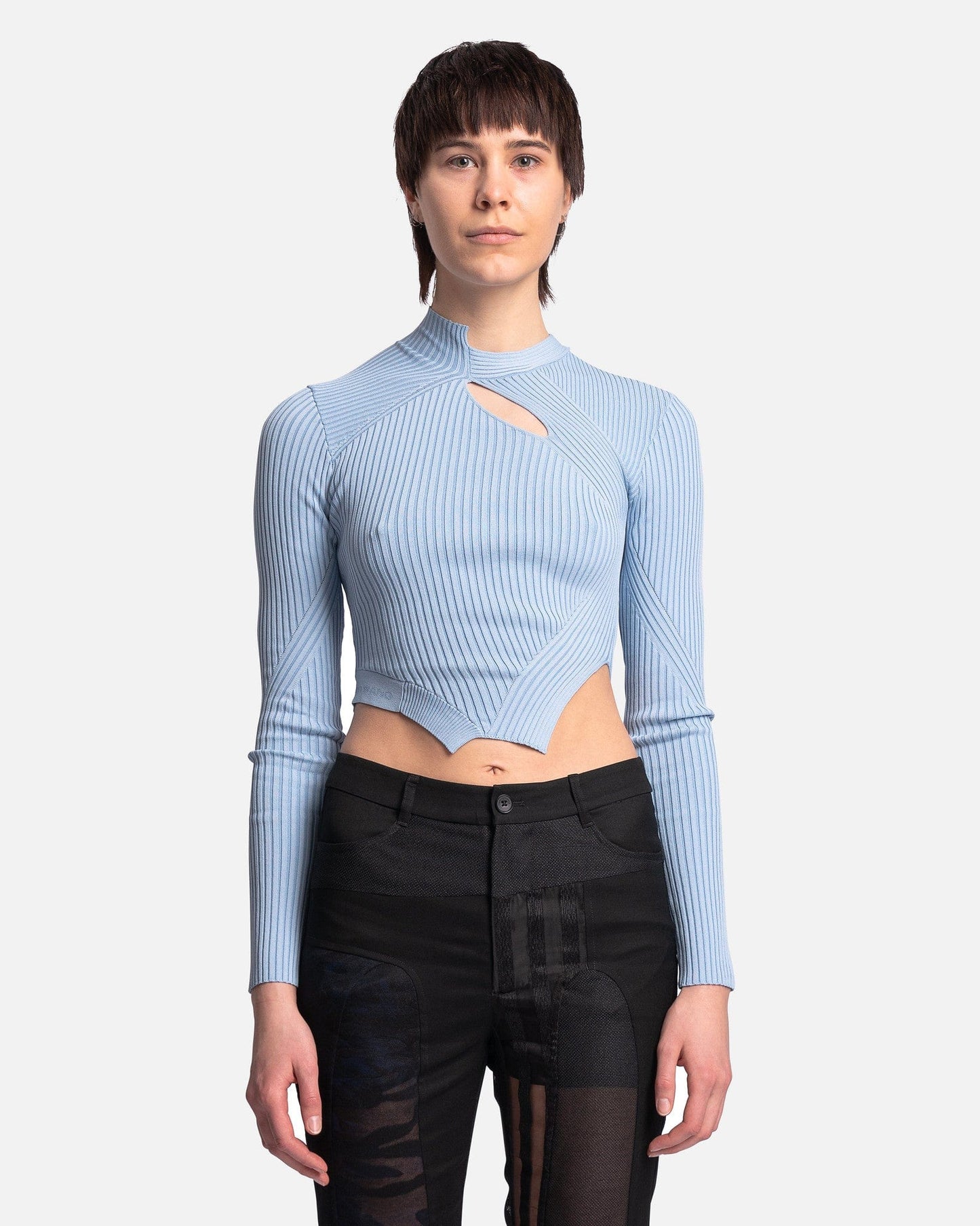 Feng Chen Wang Women Tops Knit Long Sleeve Top in Blue