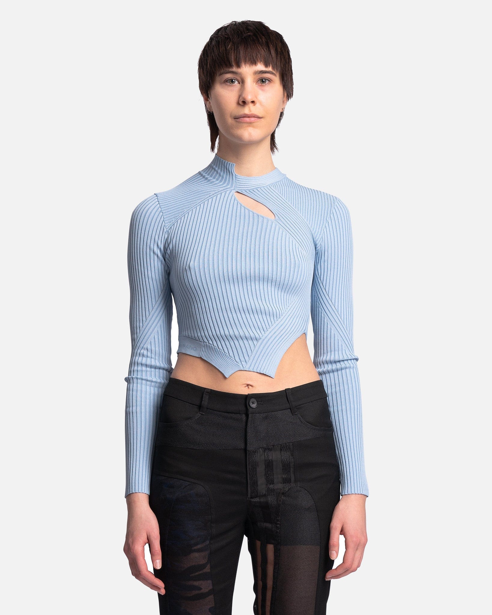 Feng Chen Wang Women Tops Knit Long Sleeve Top in Blue