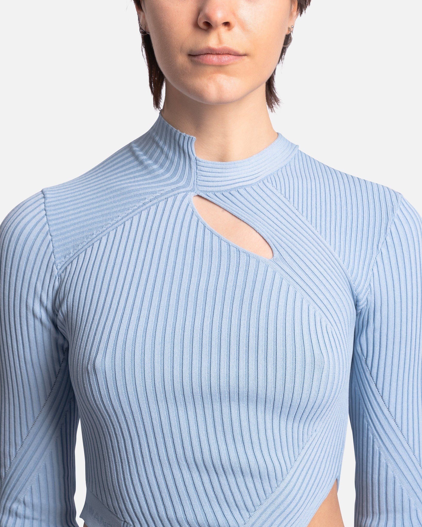 Feng Chen Wang Women Tops Knit Long Sleeve Top in Blue