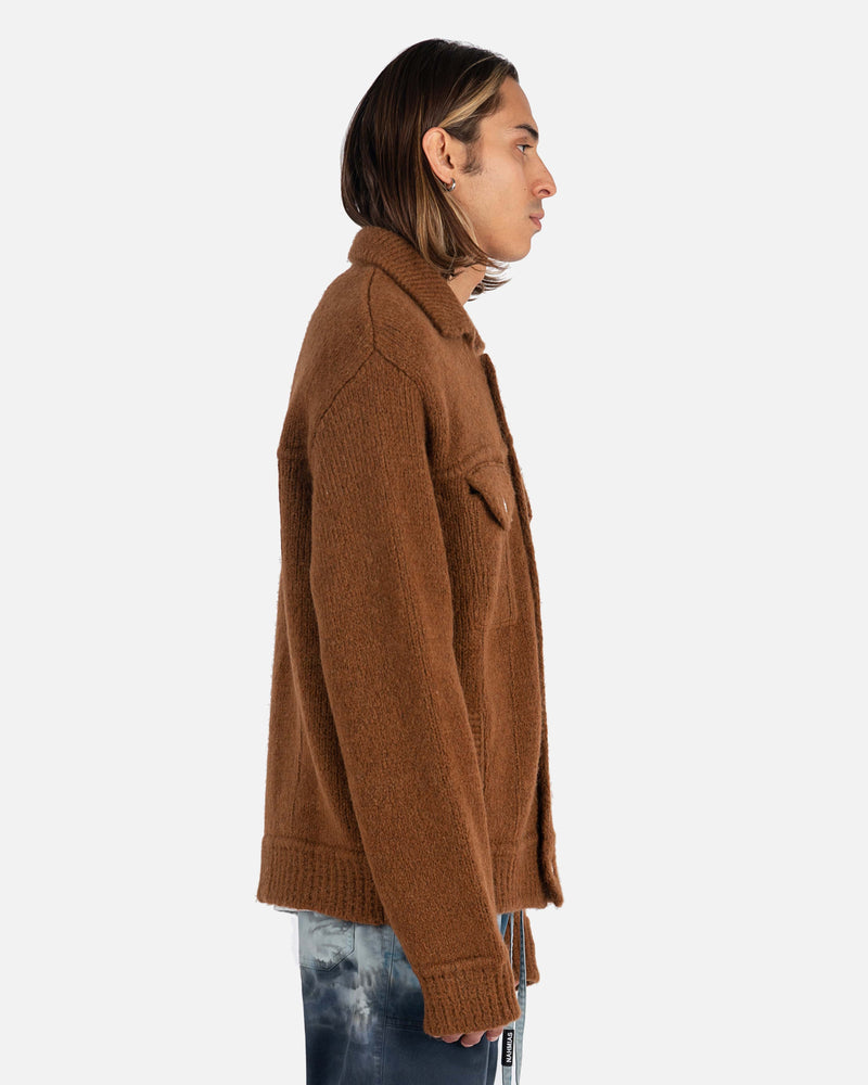 Nahmias Men's Jackets Knit Trucker Jacket in Brown