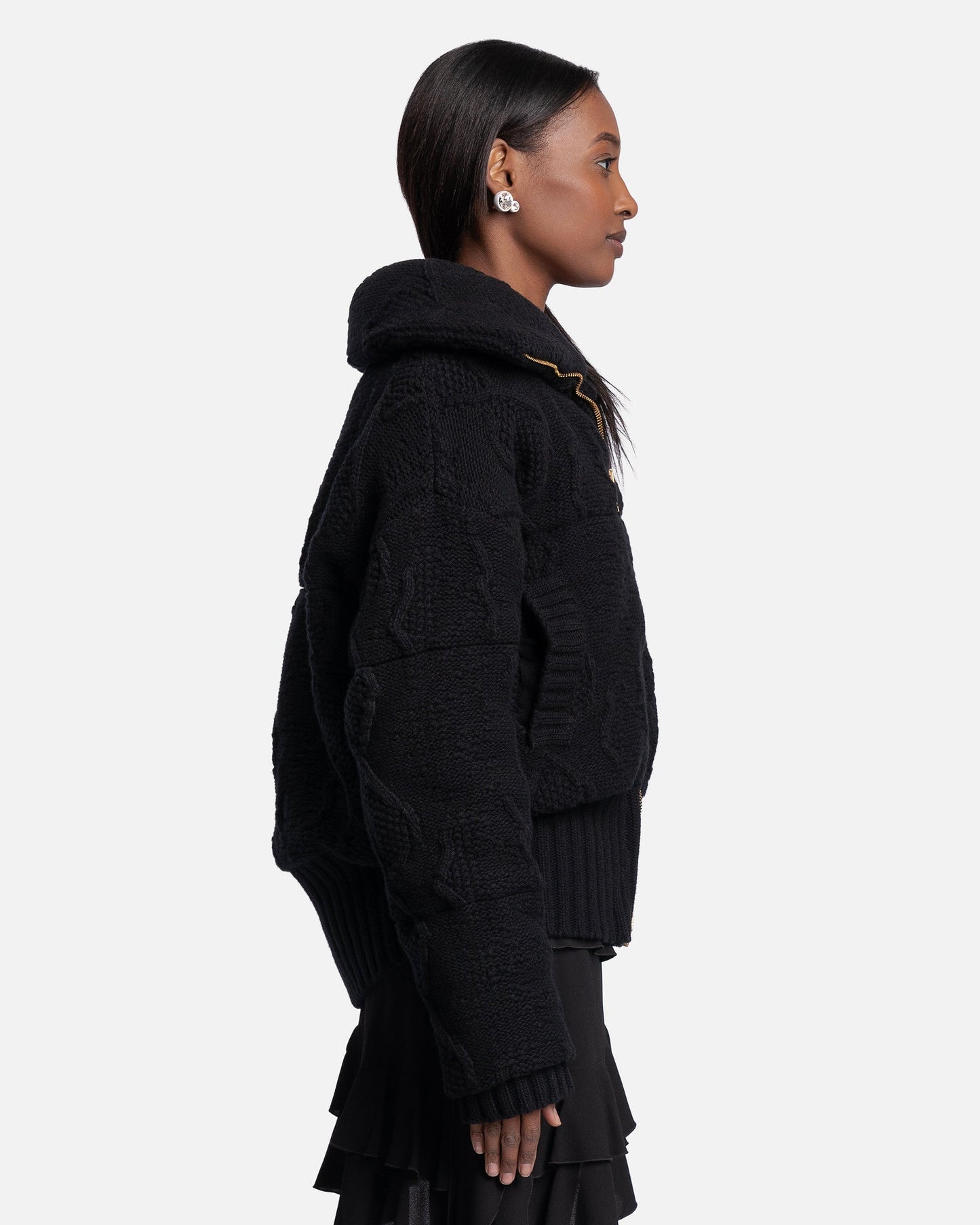 Blumarine Women Jackets Knitted Heavy Jacket in Black
