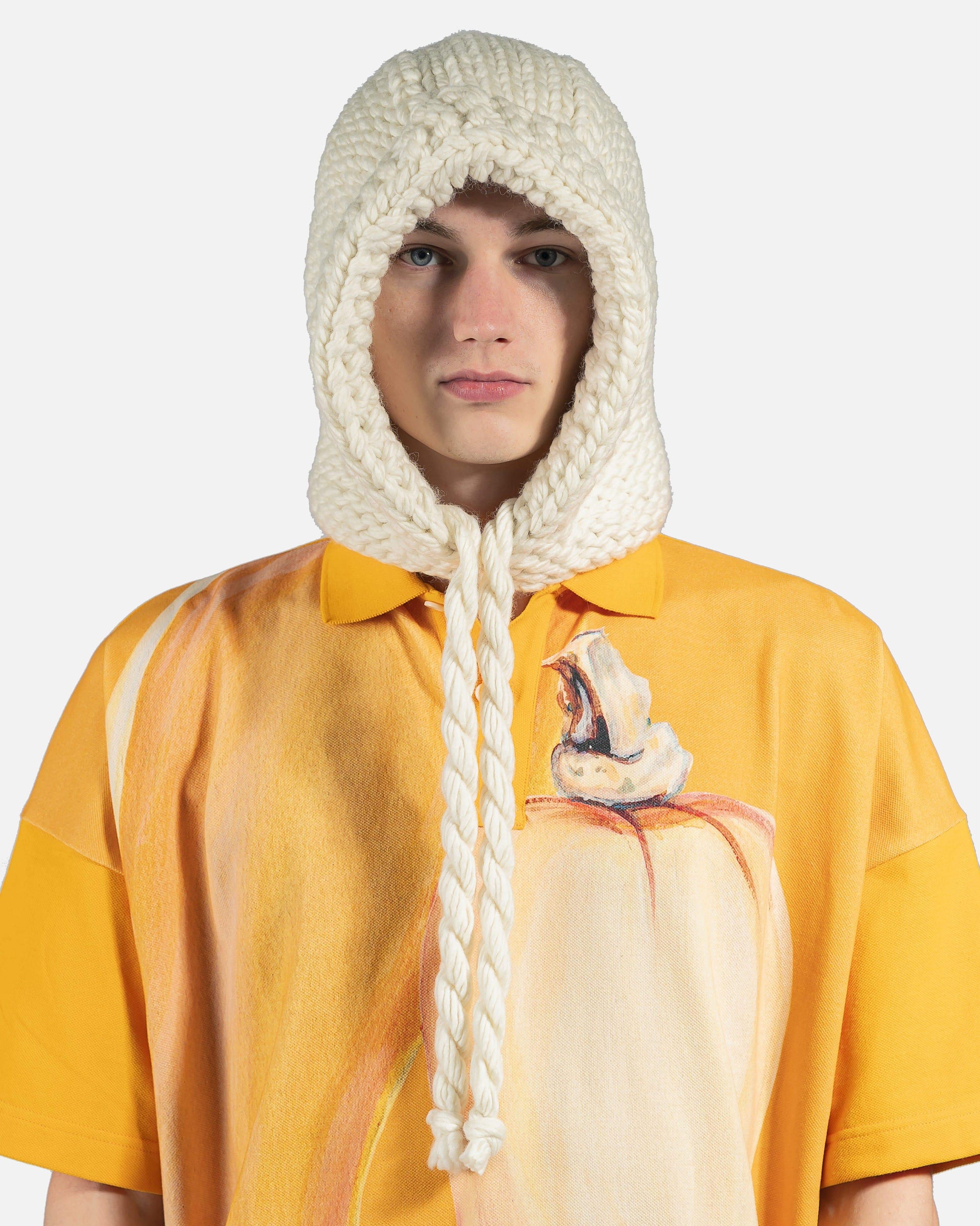 JW Anderson Scarves Knitted Hood in Off-White