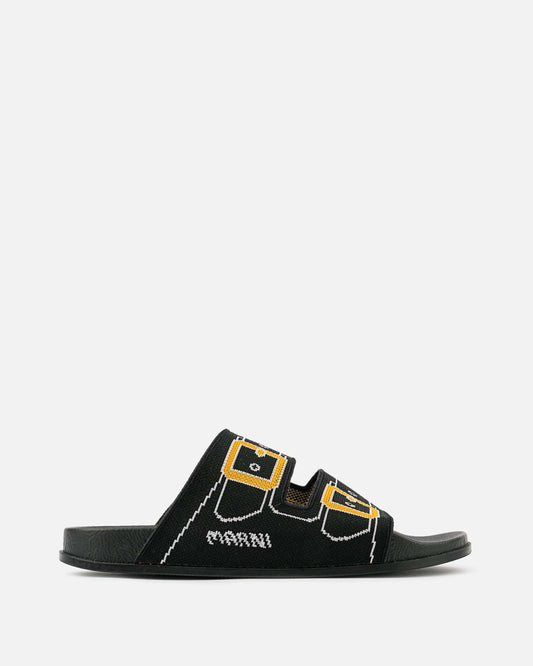 Marni Unisex Sandals Knitted Slide in Black/Gold