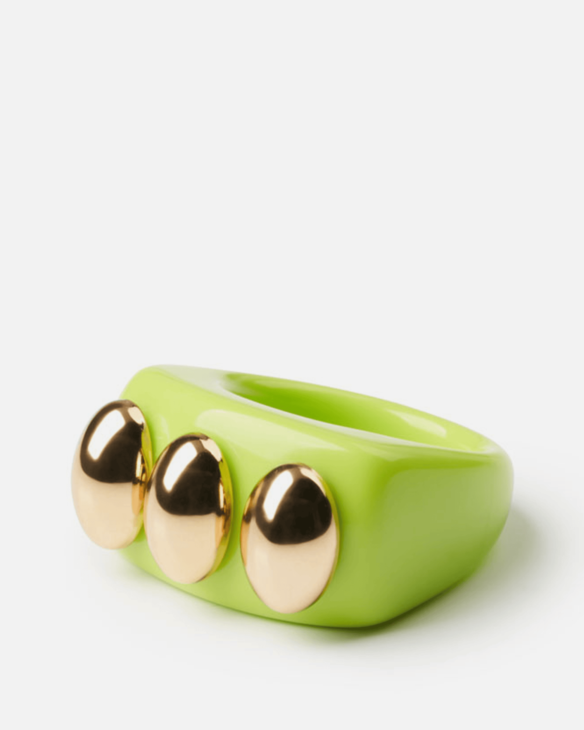 La Manso Jewelry Knuckle Duster Ring in Lime