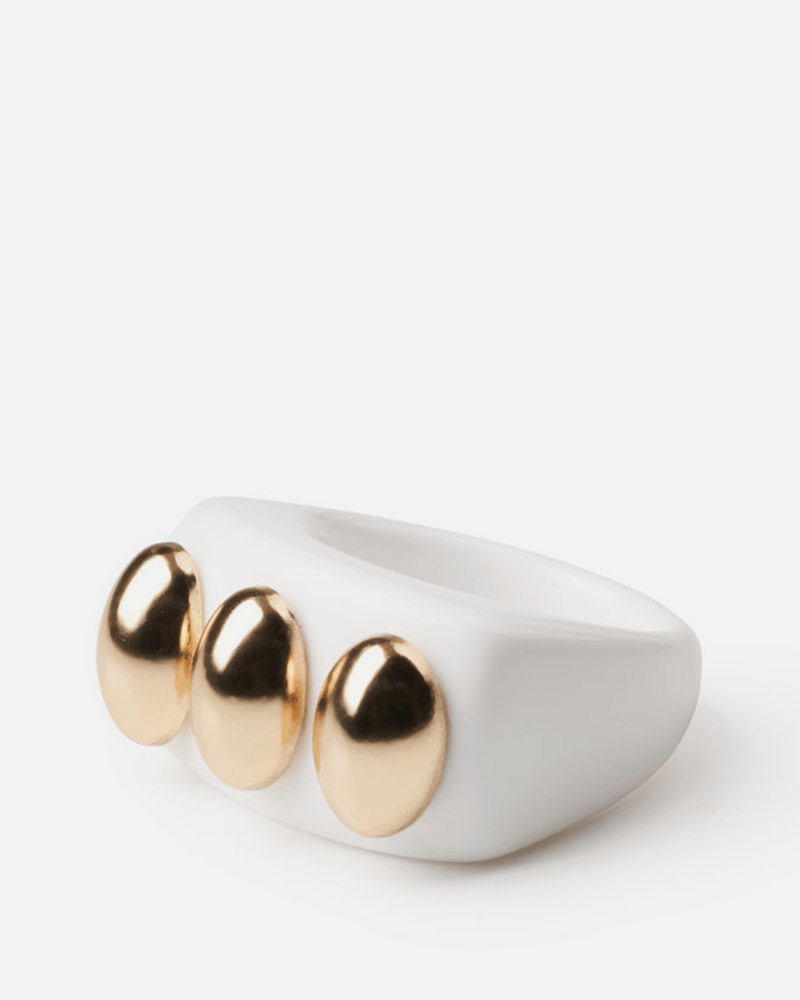 La Manso Jewelry Knuckle Duster Ring in White