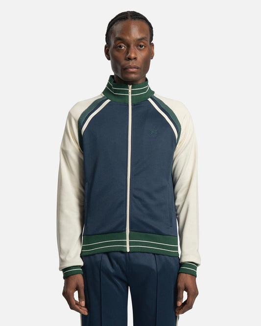 Wales Bonner Men's Jackets Kola Tracktop in Navy/Yellow
