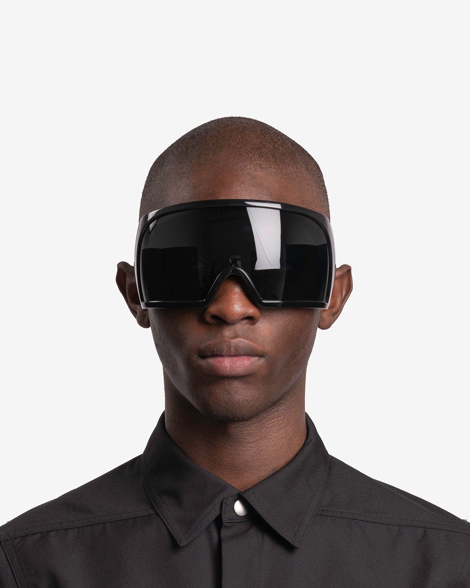 Rick Owens Eyewear Kriester Sunglasses in Black/Black Lens