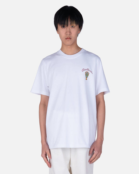 Casablanca Mens T-Shirt L'Amour En Fleur Jersey T-Shirt in White