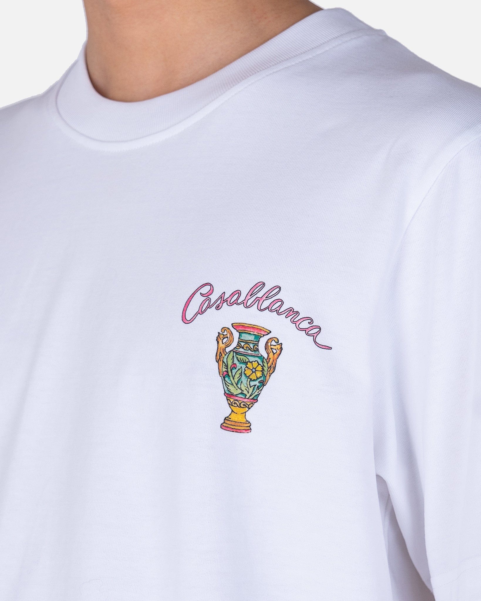 Casablanca Mens T-Shirt L'Amour En Fleur Jersey T-Shirt in White