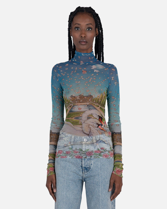 Casablanca Women Tops L'Amour En Fleur Mesh Top in Multi