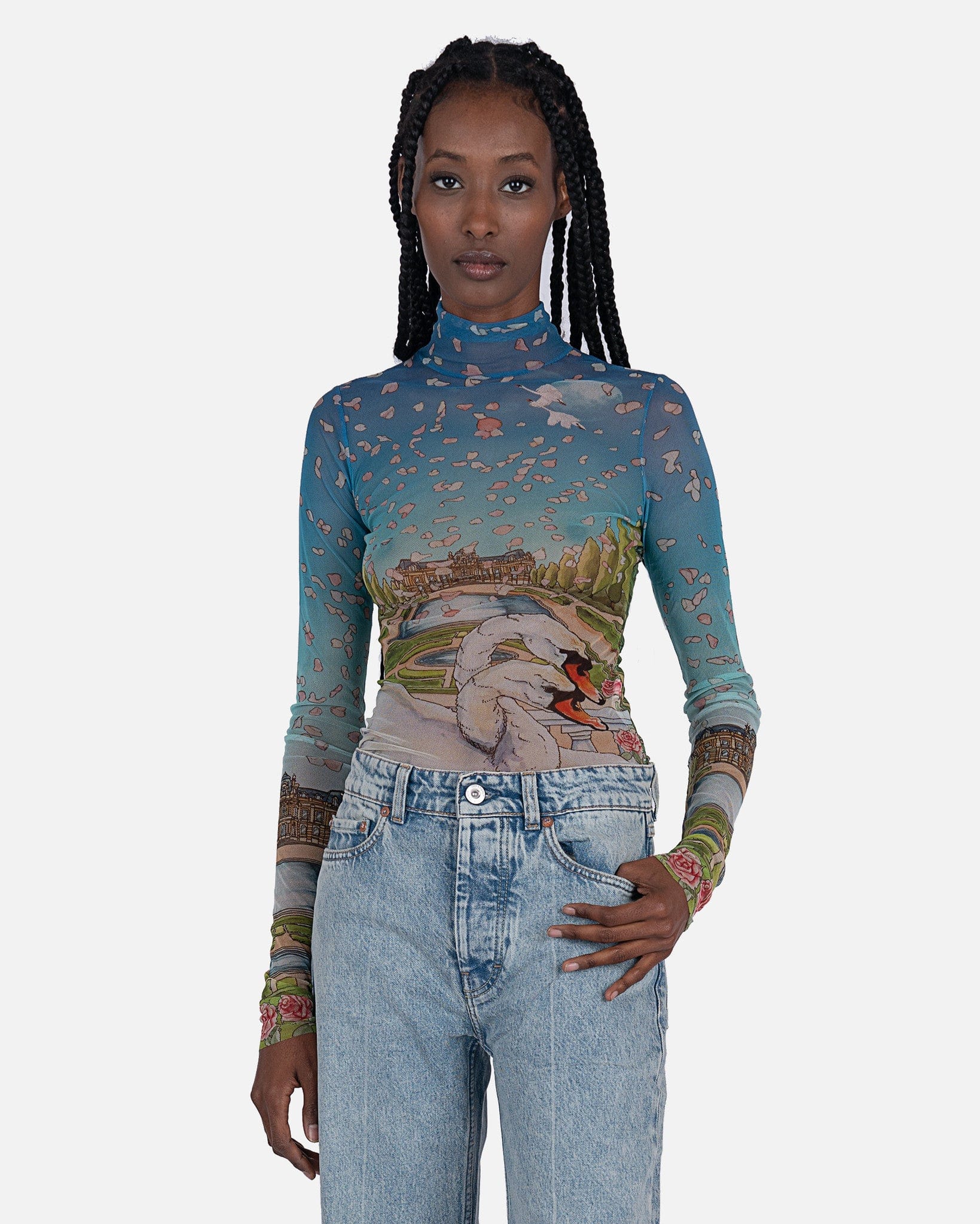 L'Amour En Fleur Mesh Top in Multi – SVRN