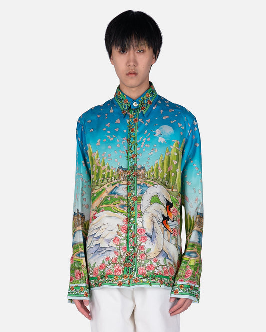 Casablanca Men's Shirt L'amour En Fleur Silk Twill Shirt in Multi