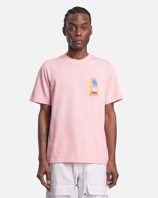 Casablanca Men's T-Shirts L'Arche de Jour T-Shirt in Pink