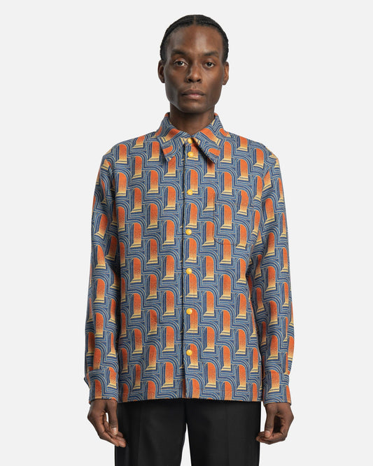 Casablanca Men's Jackets L'Arche De Nuit Jacquard Shirt Jacket in Multicolor