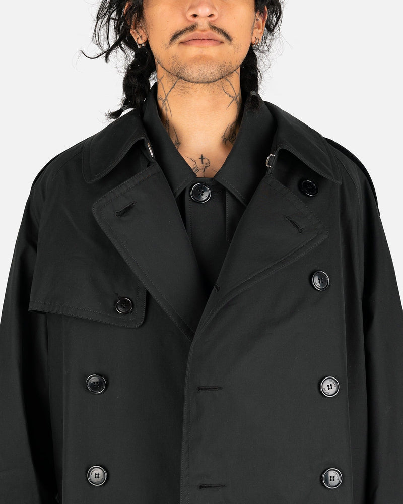 VETEMENTS Men's Coat Label Trench Coat in Black