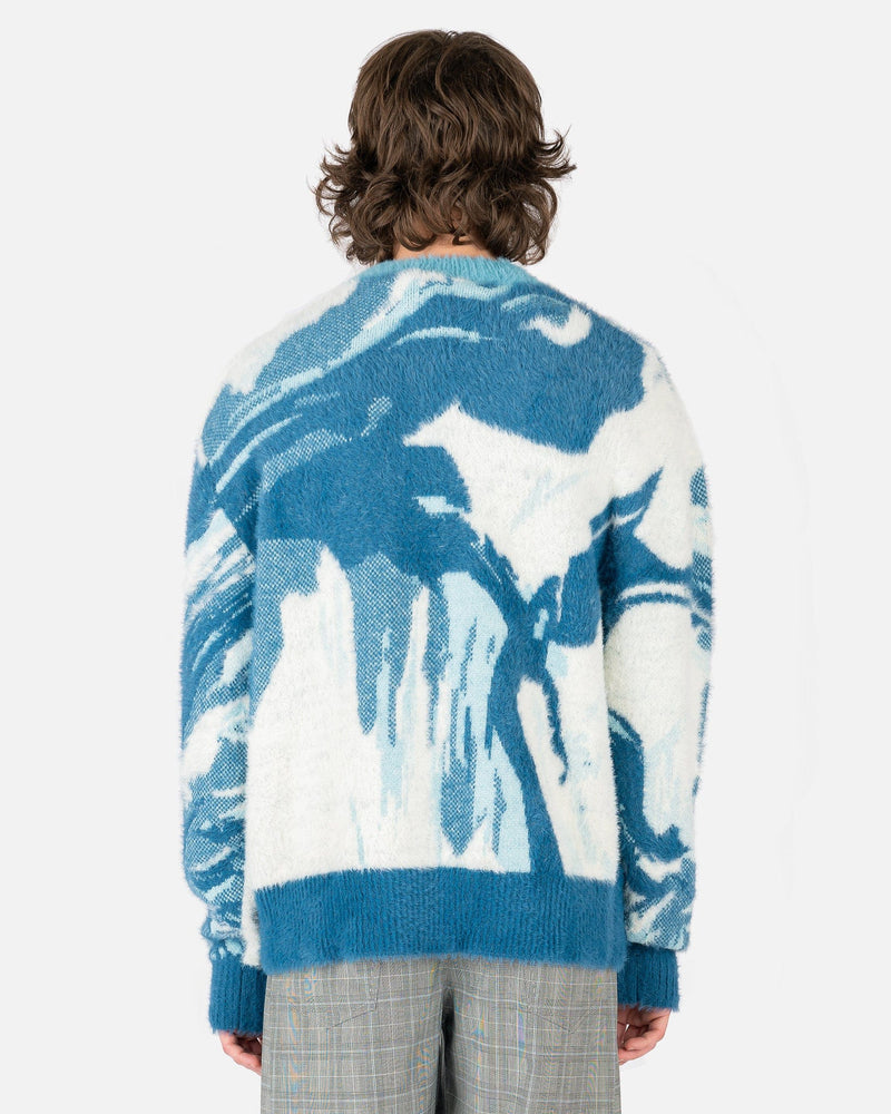 Feng Chen Wang Men's Sweatshirts Landscape Knit in Blue