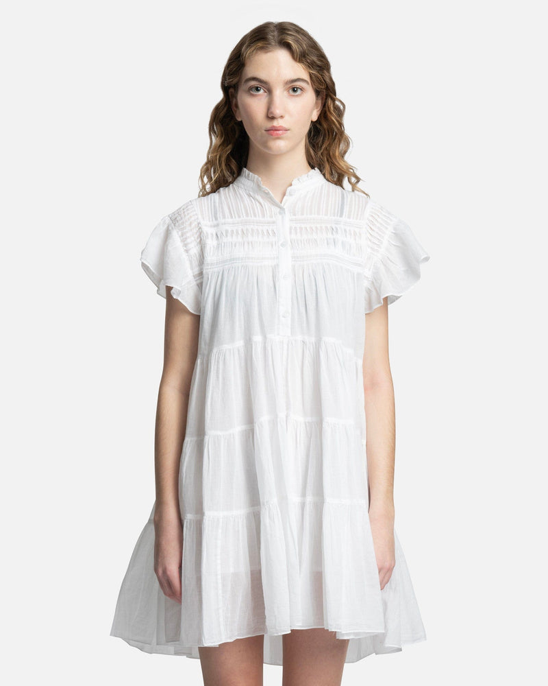 Isabel Marant Etoile Women Dresses Lanikaye Mini Ruffle Dress in White