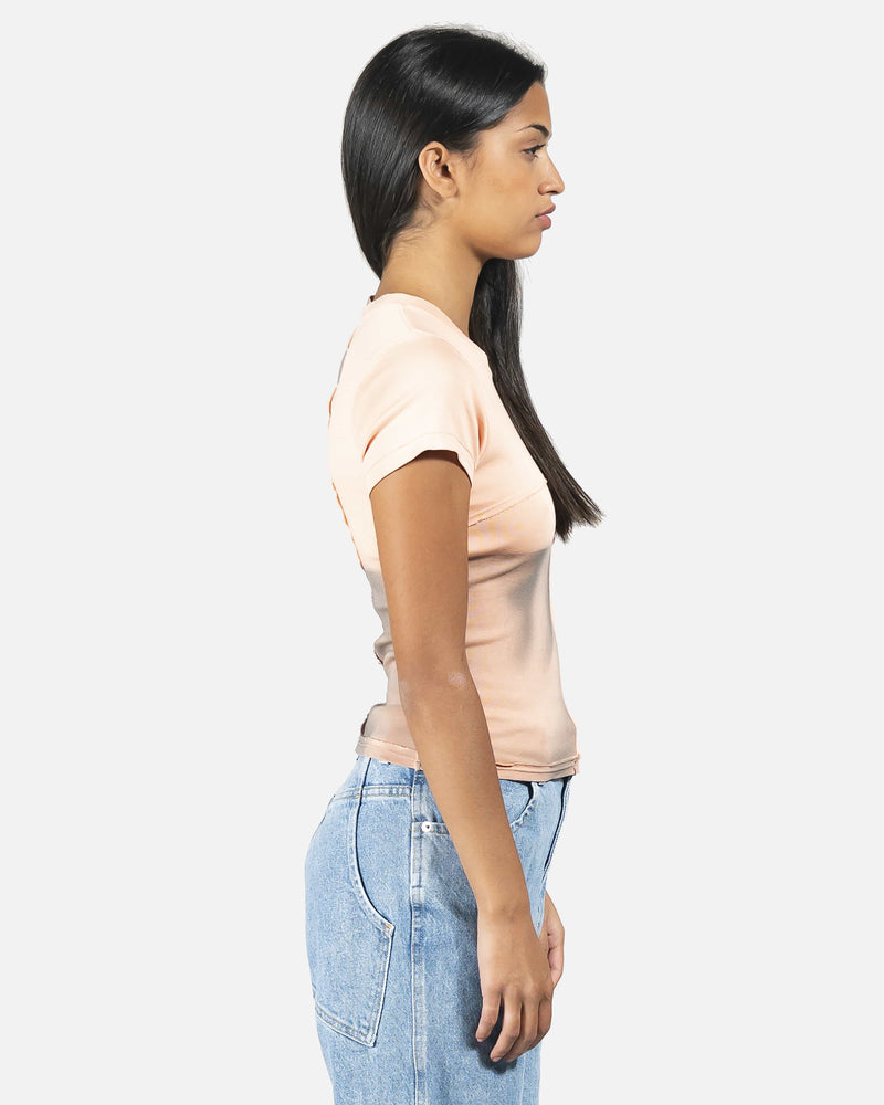 Eckhaus Latta Women Tops Lapped Baby Tee in Checkered Beige