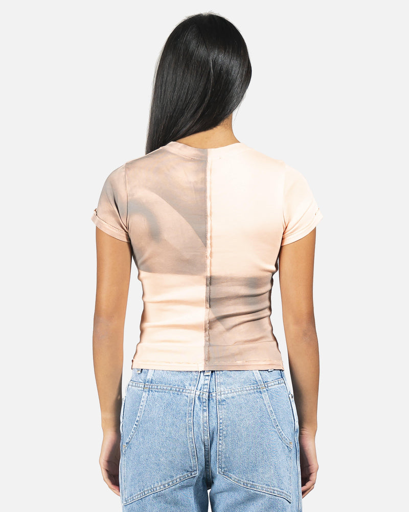 Eckhaus Latta Women Tops Lapped Baby Tee in Checkered Beige