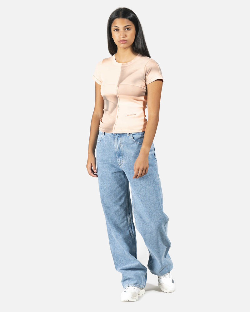 Eckhaus Latta Women Tops Lapped Baby Tee in Checkered Beige