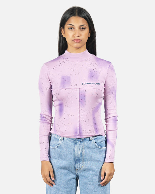 Eckhaus Latta Women Tops Lapped Baby Turtleneck in Galaxy Lilac