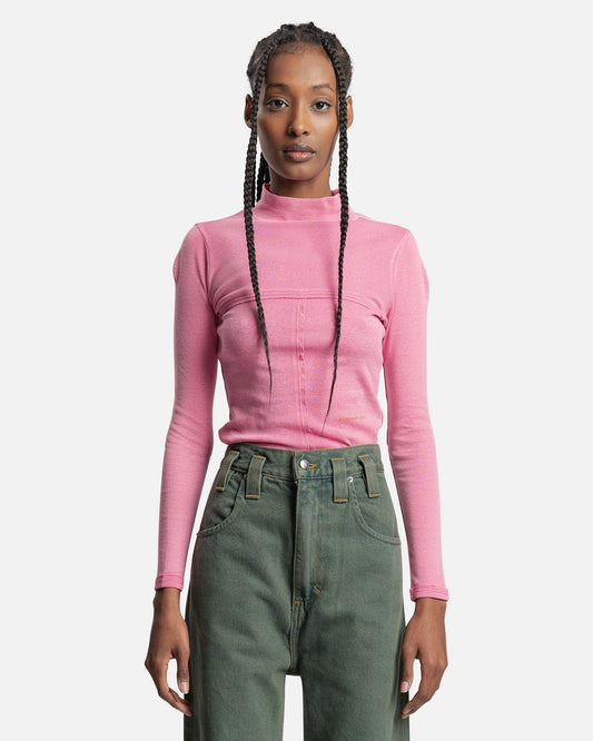 Eckhaus Latta Women T-Shirts Lapped Baby Turtleneck in Petunia
