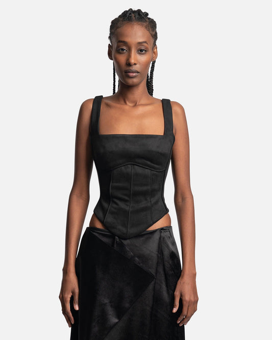 MISBHV Women Tops Lara Vegan Suede Corset in Black
