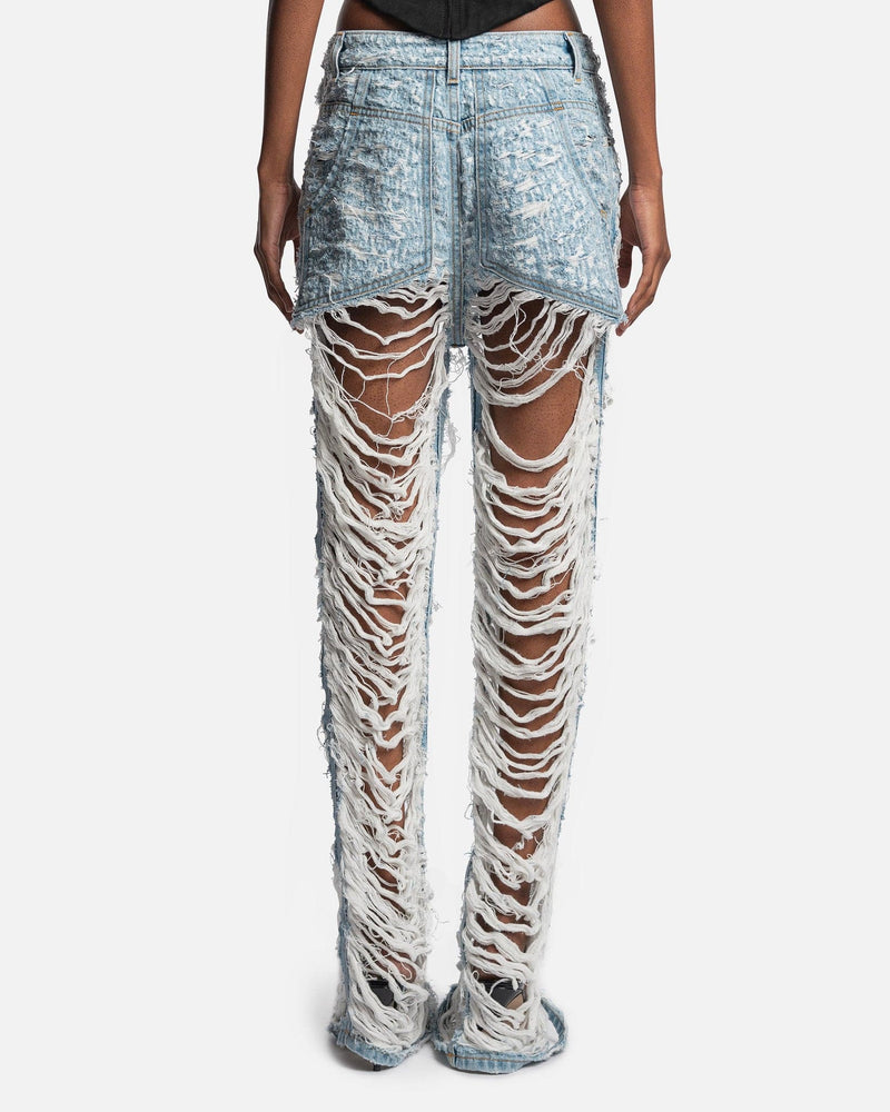 Eckhaus Latta Women Pants Le Destroyed Jeans in Bleached True Blue