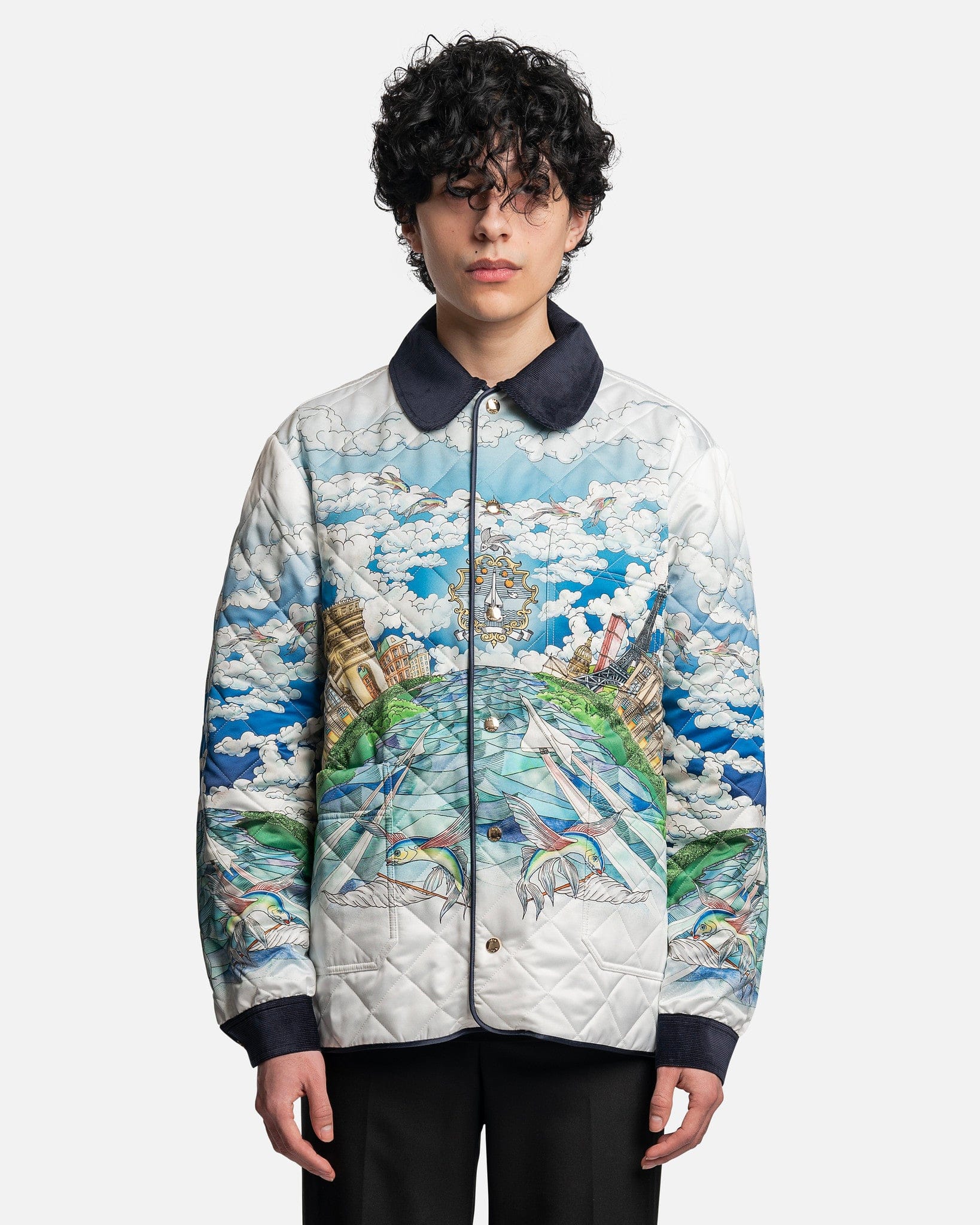 Le Voil Ideal Printed and Hunting Satin Jacket – SVRN