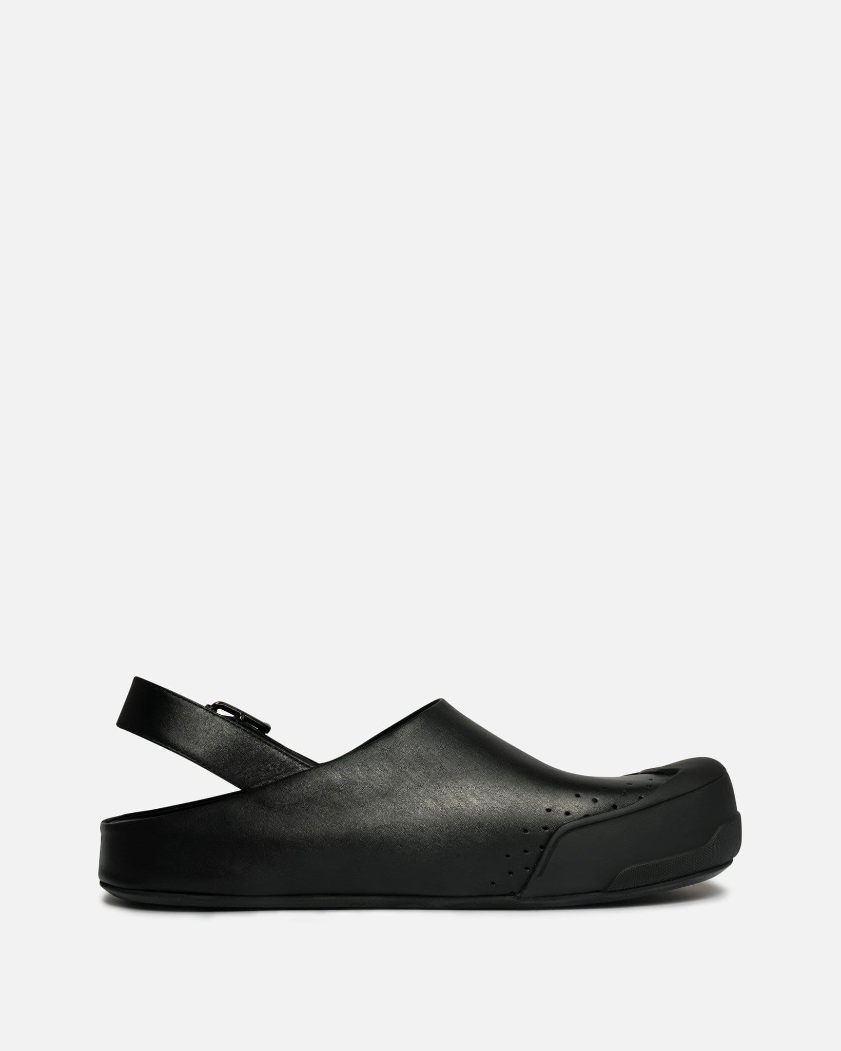 Marni Men's Shoes Leather and Suede Sabot in Black