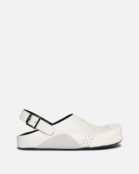 Marni Men's Shoes Leather and Suede Sabot in White