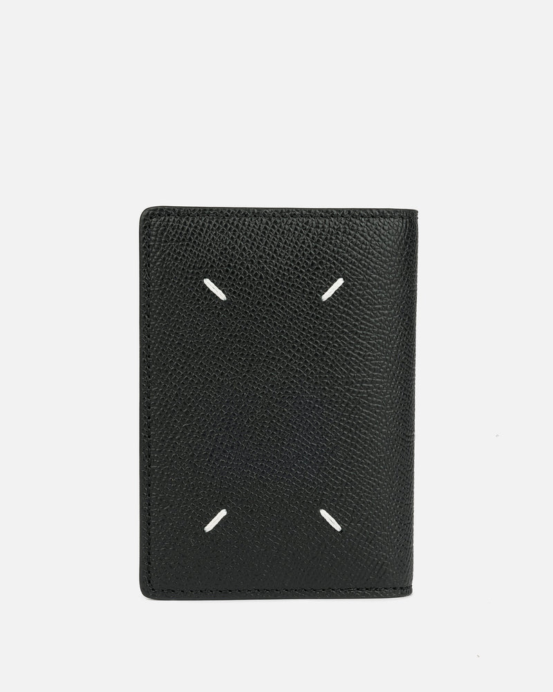 Maison Margiela Leather Bifold Card Holder in Black