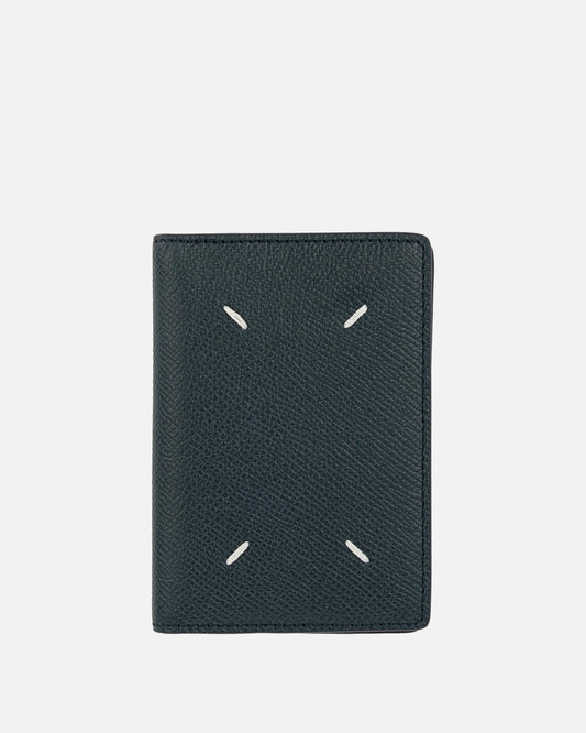 Maison Margiela Leather Goods Leather Cardholder in Navy