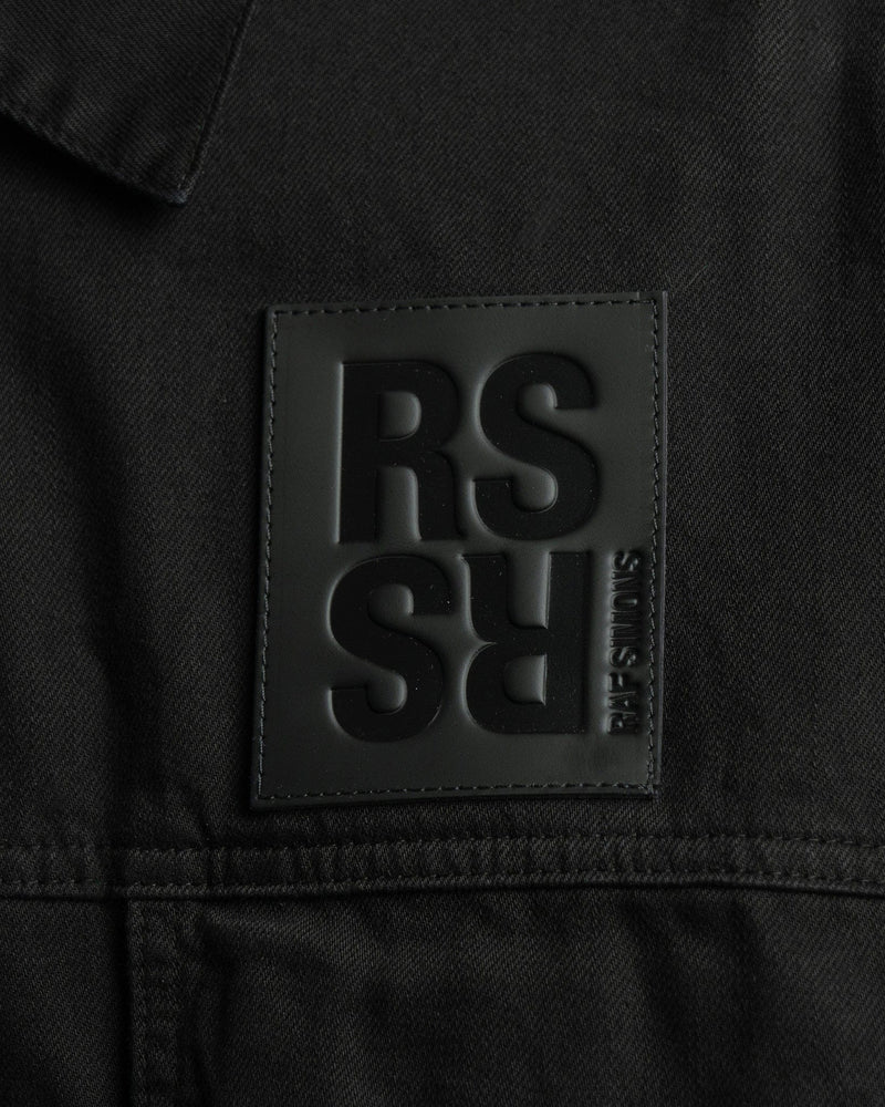 Raf Simons Men's Shirts Leather Fringes and Studs Big Fit Jacket in Black