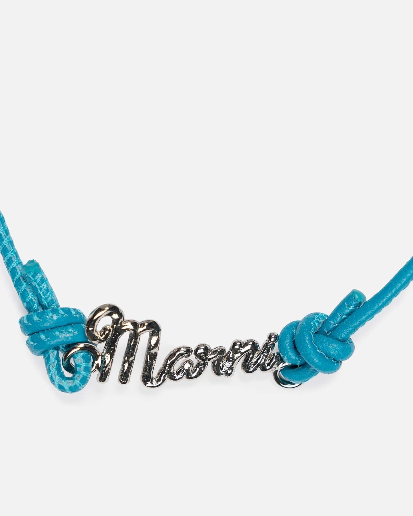 Marni Leather Goods Leather Logo Bracelet in Turquoise
