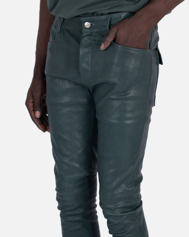 Rick Owens Men's Jeans Leather Tyrone Jeans in Teal