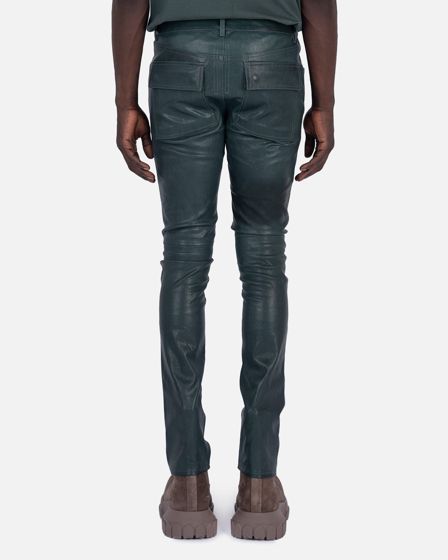 Rick Owens Men's Jeans Leather Tyrone Jeans in Teal