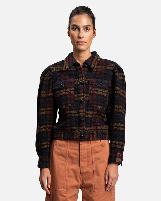 Isabel Marant Etoile Women Jackets Leiko Checked Coat in Multicolor Black