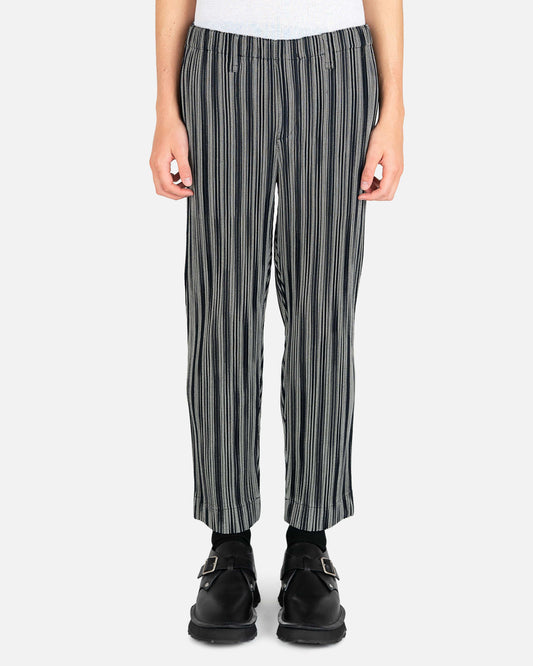 Homme Plissé Issey Miyake Men's Pants Leno Stripe Pants in Black