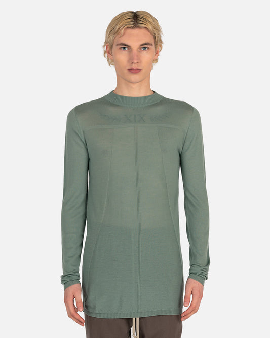 Rick Owens mens sweater Level Sweater in Aqua
