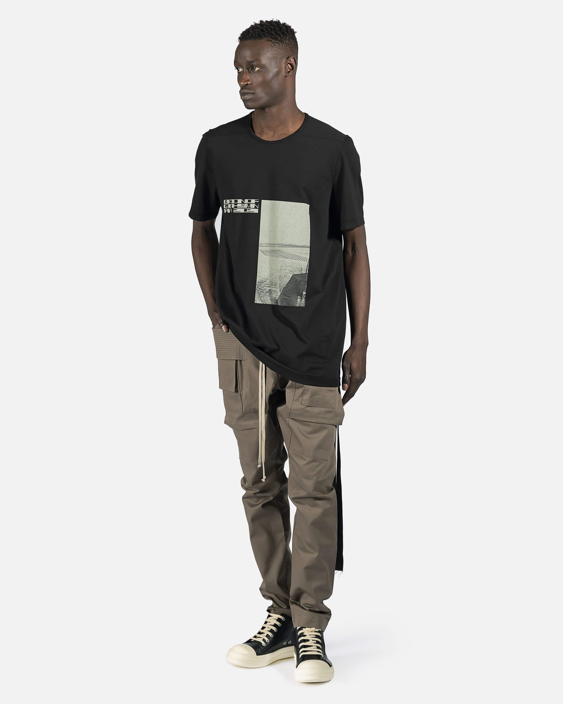 Rick Owens DRKSHDW Men's T-Shirts Level Tee in Black/Oyster