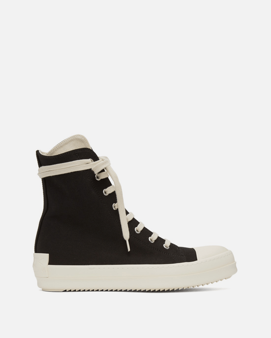 Rick Owens DRKSHDW Women Sneakers License Plate High Top Ramones in Black