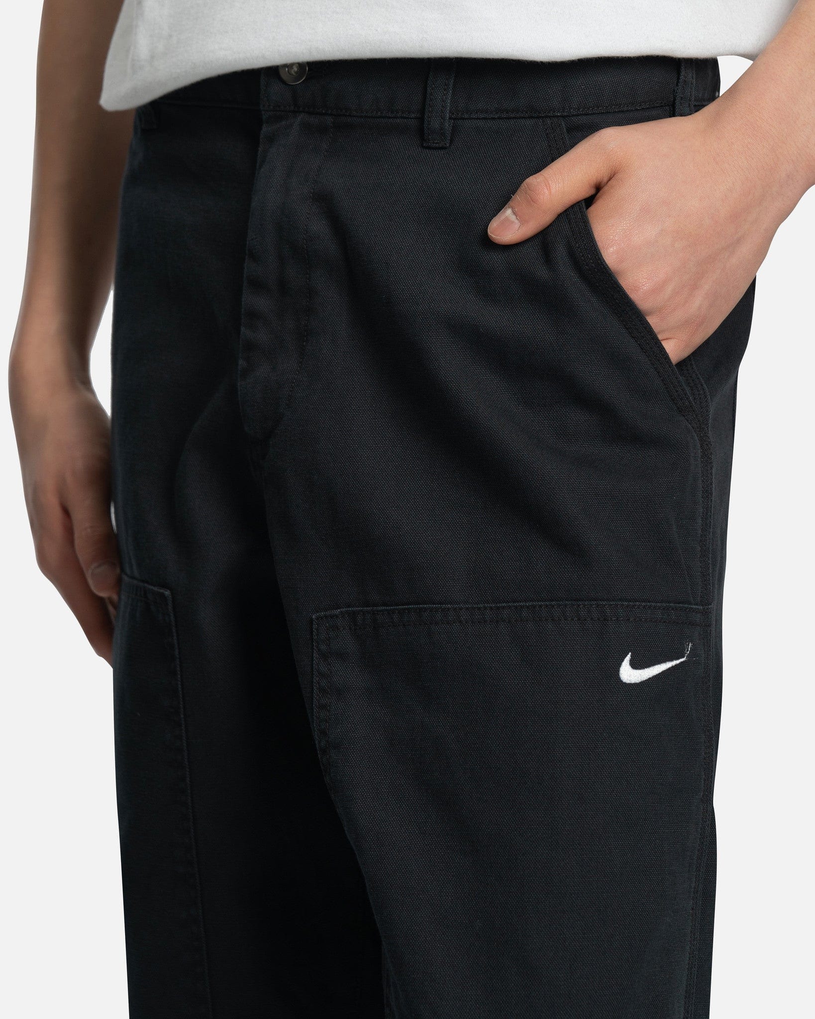 Nike Men's Pants Life Double Panel Pants in Black/White