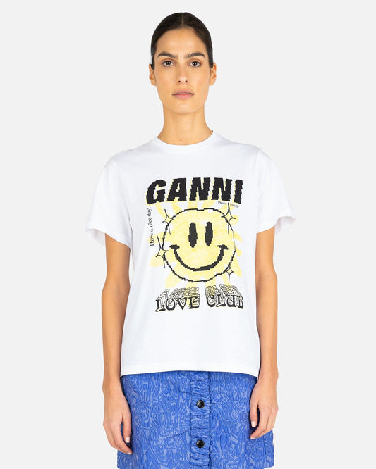 Ganni Women T-Shirts Light Cotton Jersey in Bright White