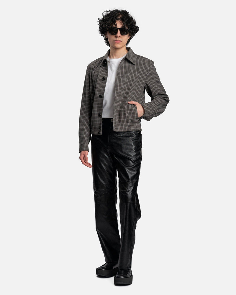 Our Legacy Women Pants Linear Moto Cut in Cain Black Fake Leather