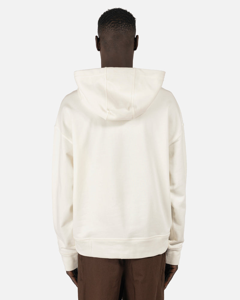 Jil Sander Men's Sweatshirts Logo Hoodie in Natural