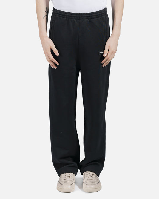 VETEMENTS Men's Pants Logo Straight Leg Lounge Pants in Black