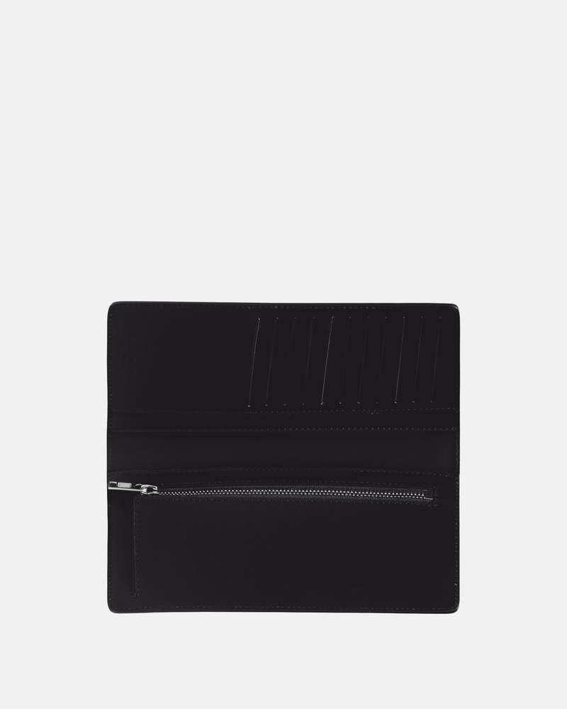 Maison Margiela Leather Goods Long Bi-Fold Leather Wallet in Black