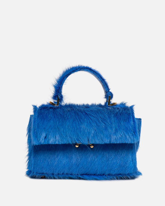 Marni Women Bags Long Calf-Hair Relativity Mini in Iris Blue