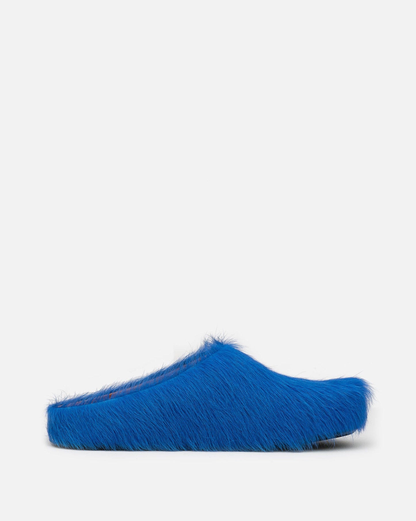 Marni Men's Shoes Long Calf-Hair Sabot in Iris Blue